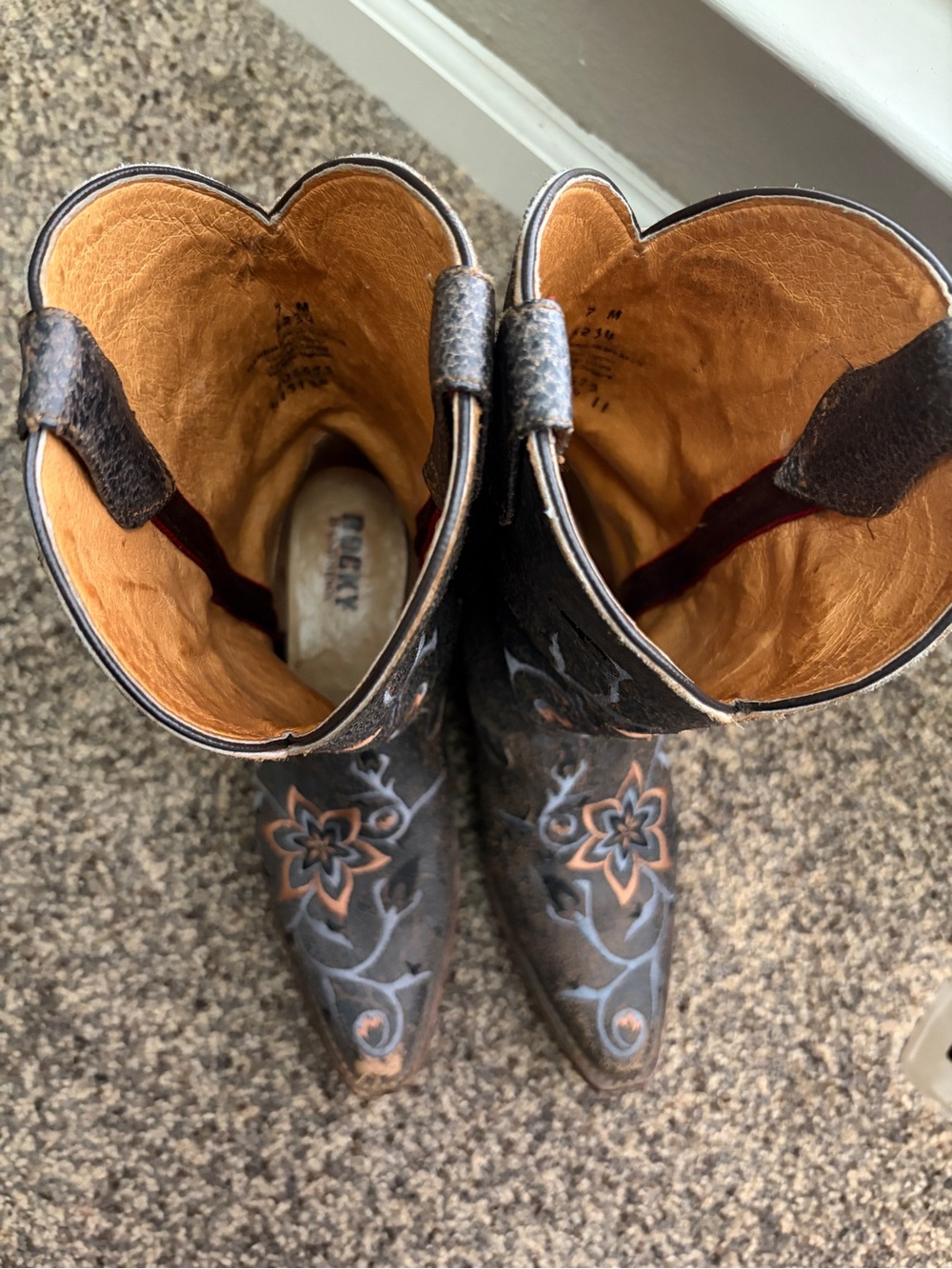 Rocky Brand Handhewn Boots- Floral Embroidered - Picture 2 of 9